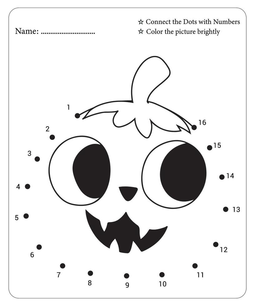 Halloween Dot To Dot Pages for kids, Halloween Coloring Pages, Halloween Vector