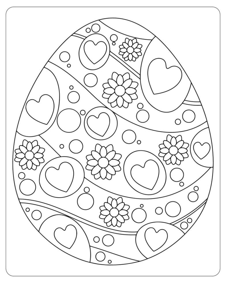 Easter Egg Coloring pages for kids, Easter Egg Vector