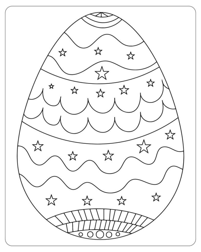 Easter Egg Coloring pages for kids, Easter Egg Vector