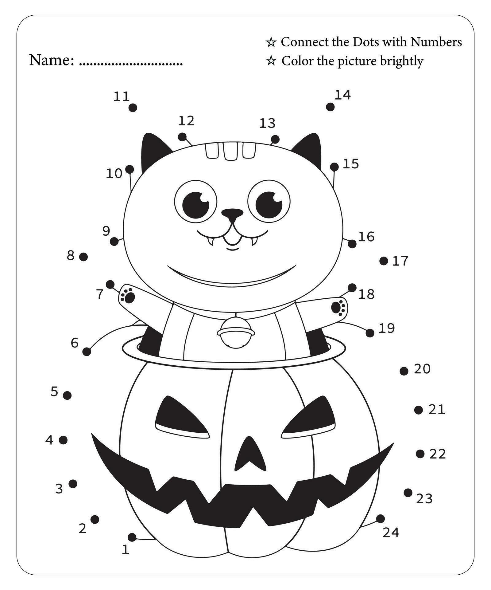 Halloween Dot To Dot Pages for kids Halloween Coloring Pages