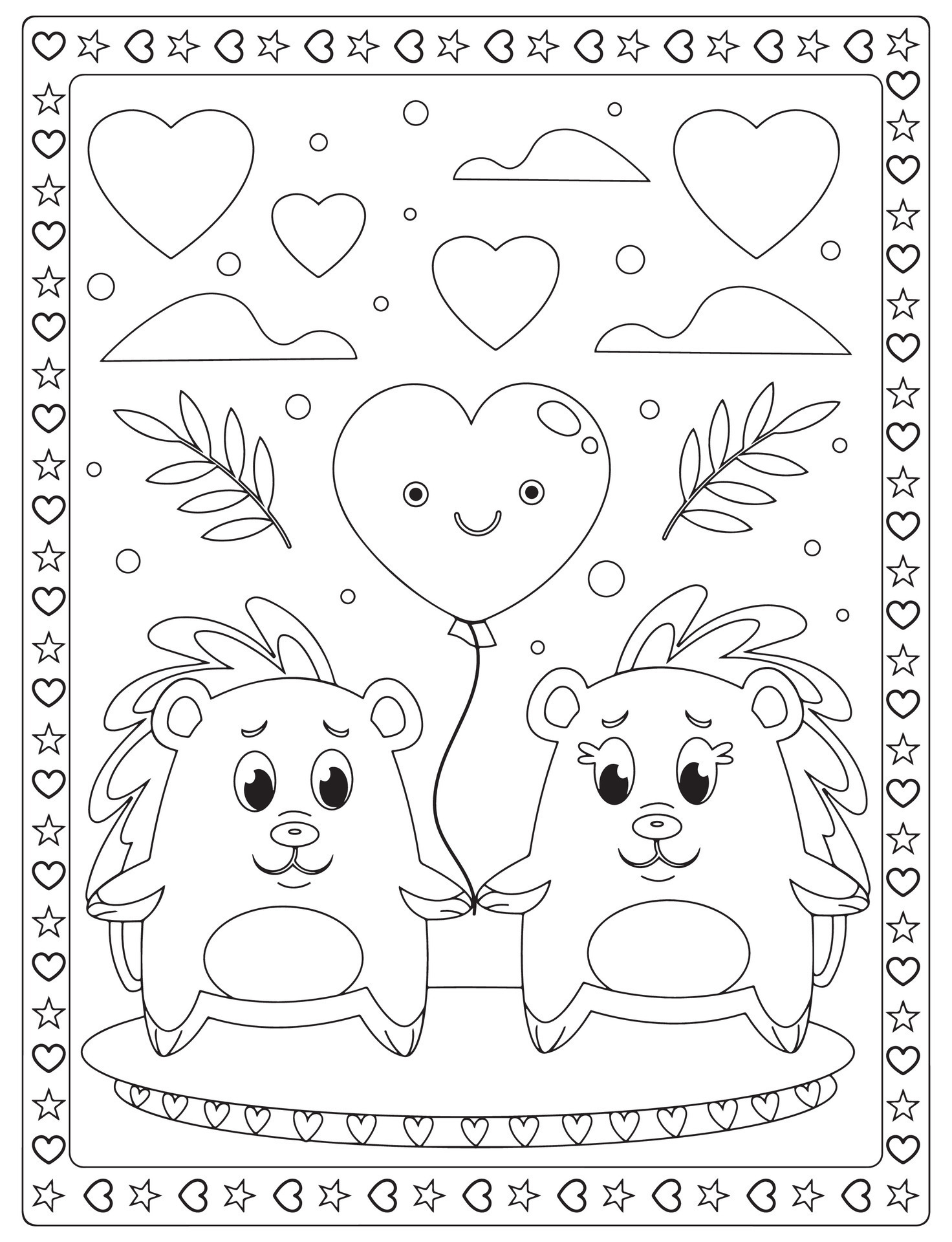 Valentine Day Coloring Pages 27191787 Vector Art at Vecteezy