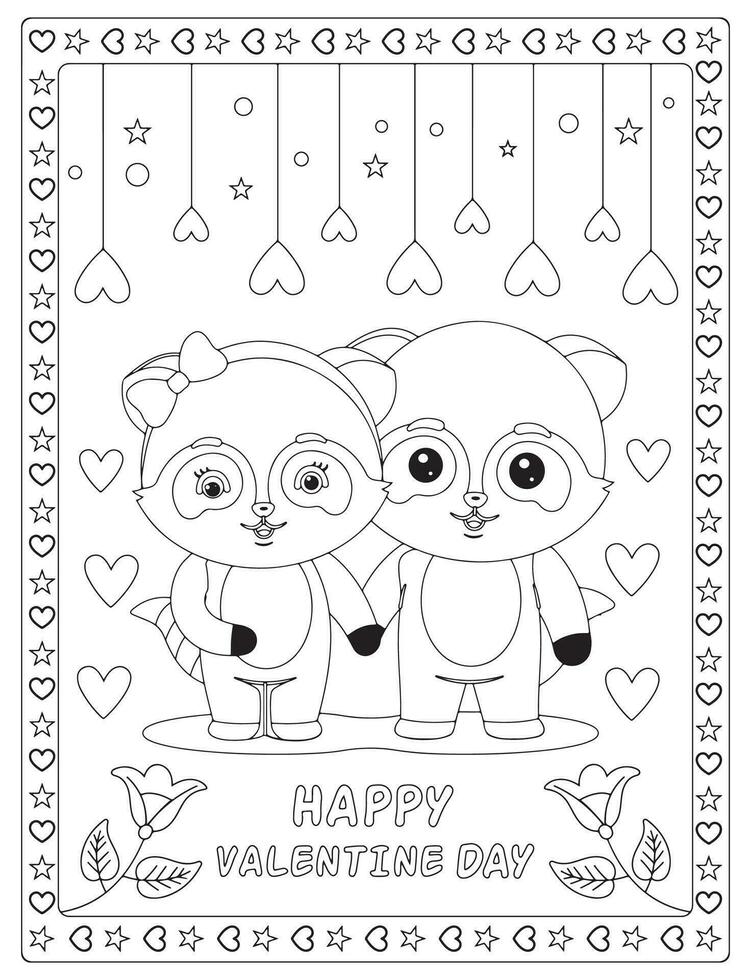 Valentine Day Coloring Pages vector