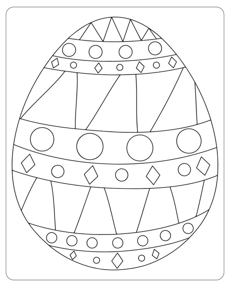 Easter Egg Coloring pages for kids, Easter Egg Vector