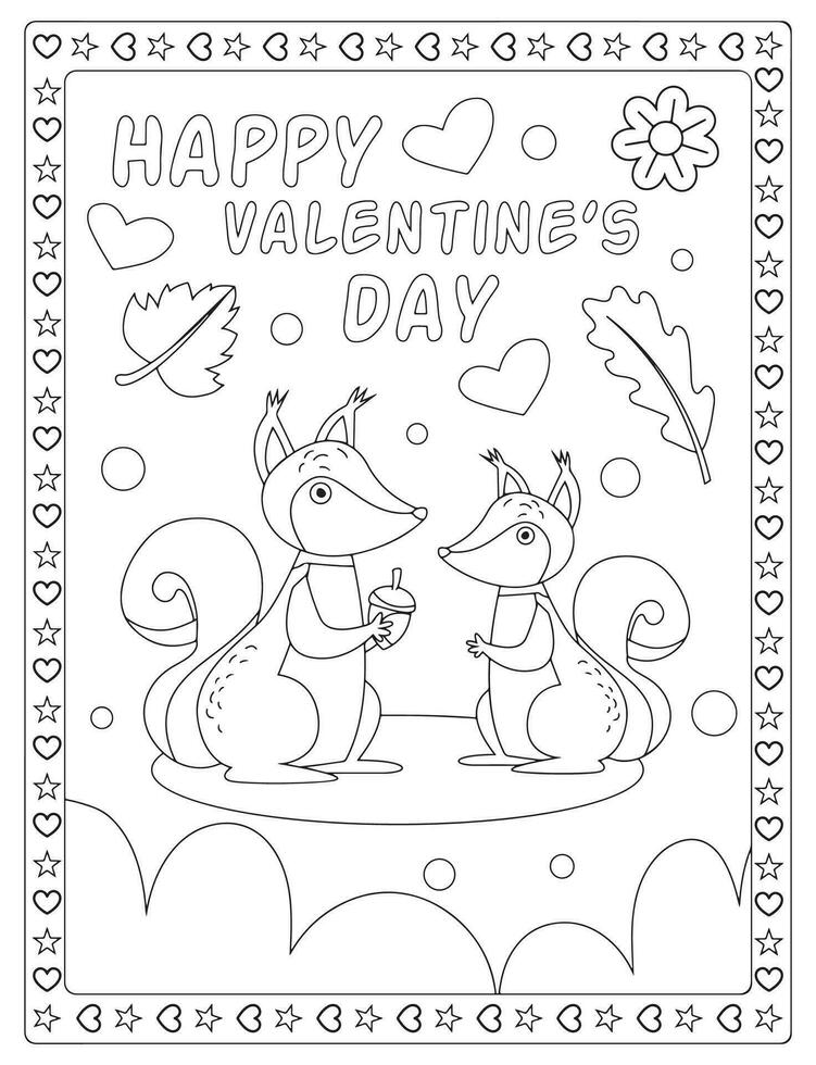 dia de san valentin para colorear vector