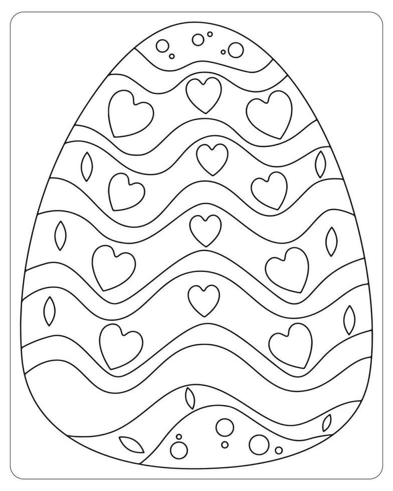 Easter Egg Coloring pages for kids, Easter Egg Vector