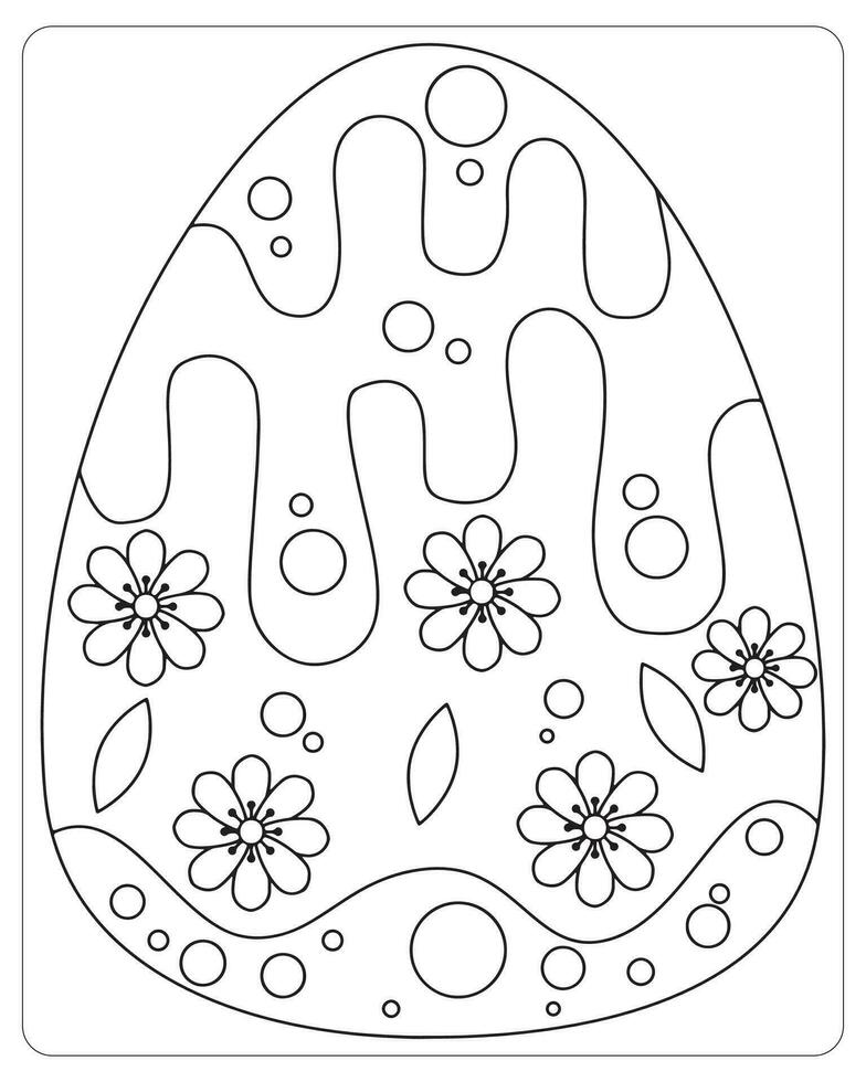 Easter Egg Coloring pages for kids, Easter Egg Vector