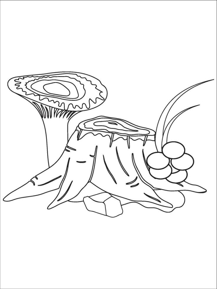 MobileMushroom Coloring Pages for kids. Fantasy Illustration for coloring page adult. vector