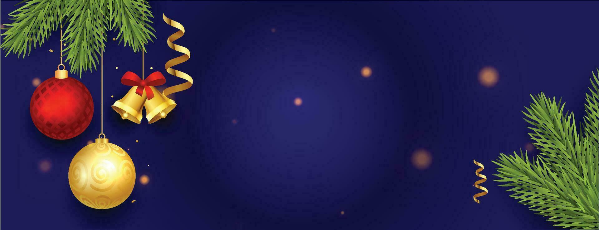 Christmas balls, holiday gifts with golden bow, fir tree branches, pine cones and shiny stars. Illustration can be used for Christmas design, posters, cards, websites and banners. vector