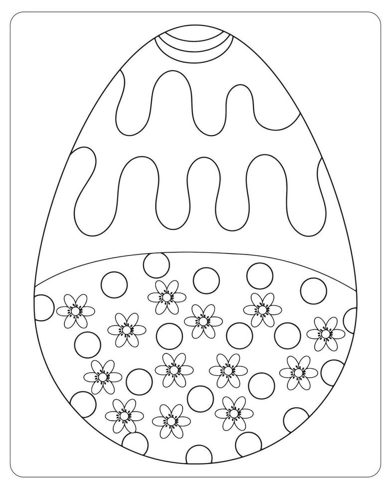 Easter Egg Coloring pages for kids, Easter Egg Vector