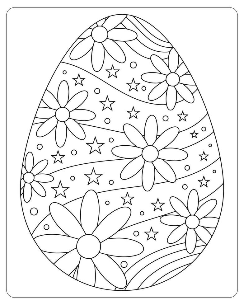 Easter Egg Coloring pages for kids, Easter Egg Vector