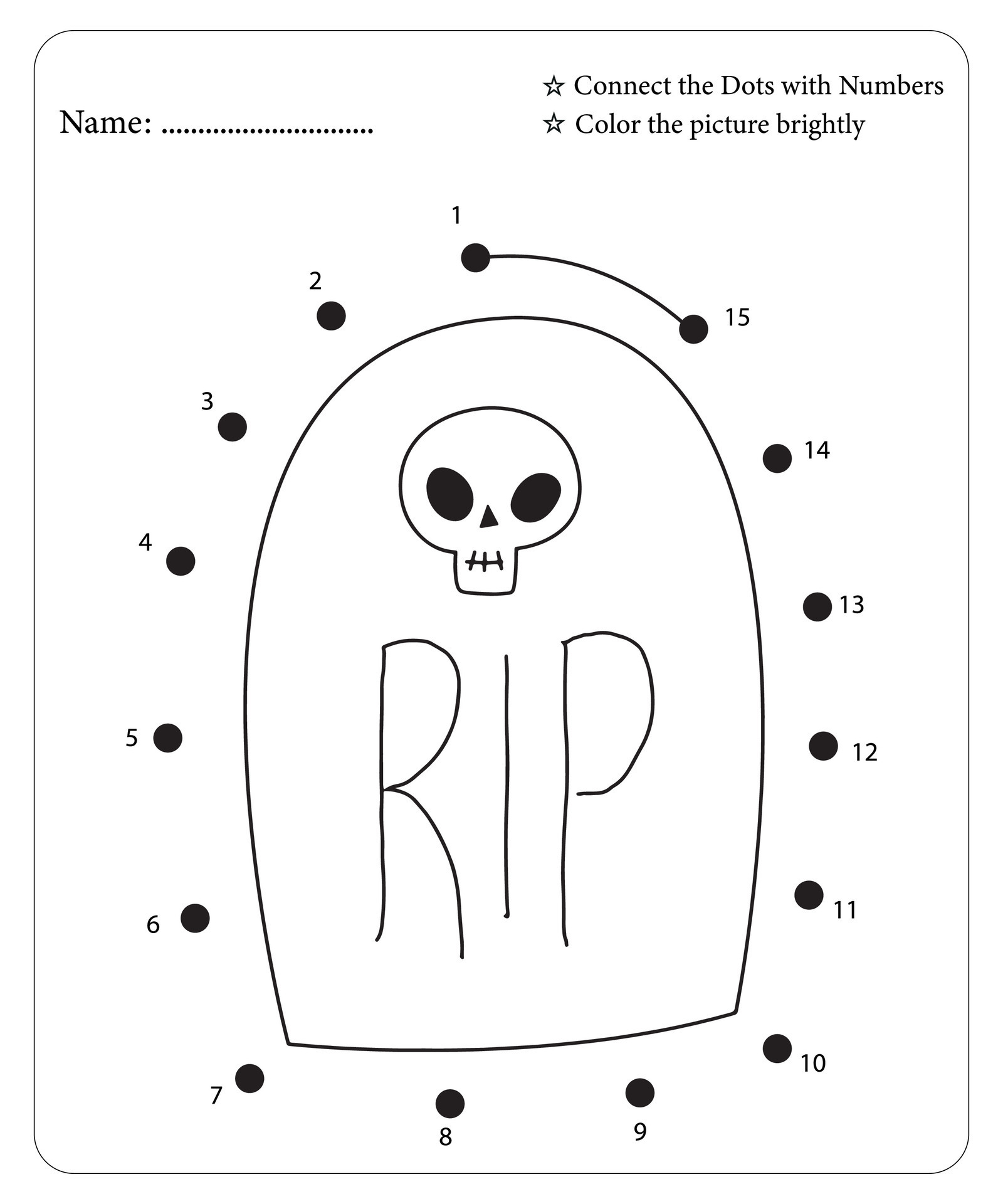 Halloween Dot To Dot Pages for kids, Halloween Coloring Pages