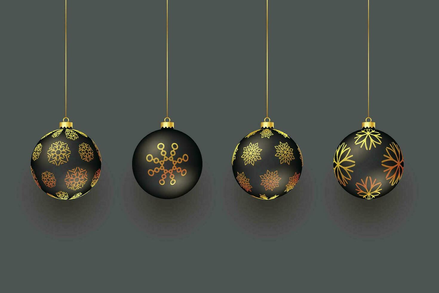 colorful shiny glowing Christmas balls. Xmas glass ball. Holiday decoration template. Vector illustration.