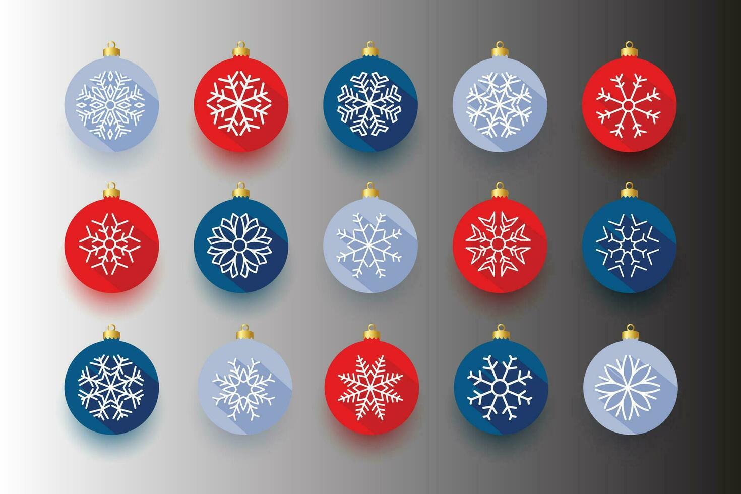 colorful shiny glowing Christmas balls. Xmas glass ball. Holiday decoration template. Vector illustration.