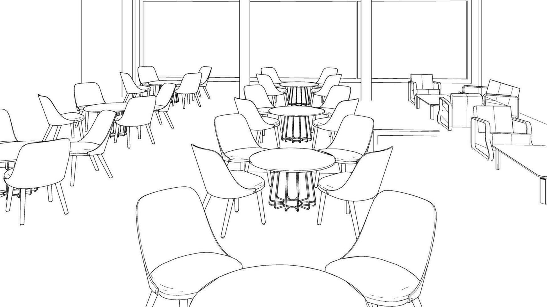 3D illustration of coffee shop vector