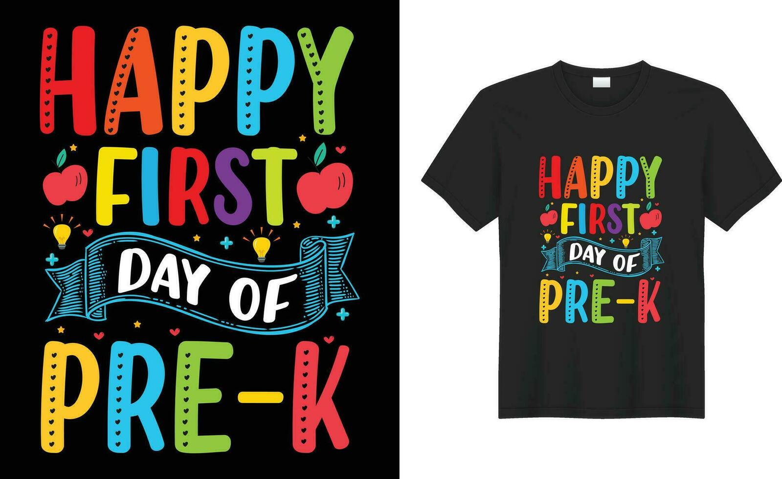 Happy 100th day of school typography t-shirt Design print ready vector template. Happy first day of pre-k