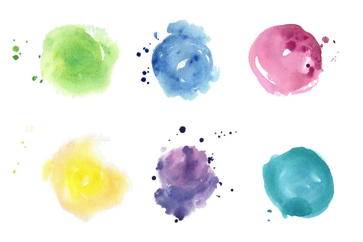 Watercolor spots set. Pastel colors splash, stains. vector