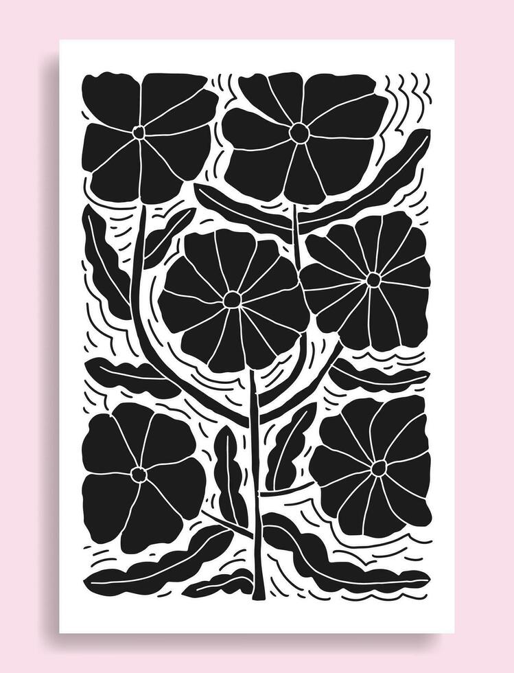 botanical art, suitable for wall art, book covers, book marks or thanks cards vector