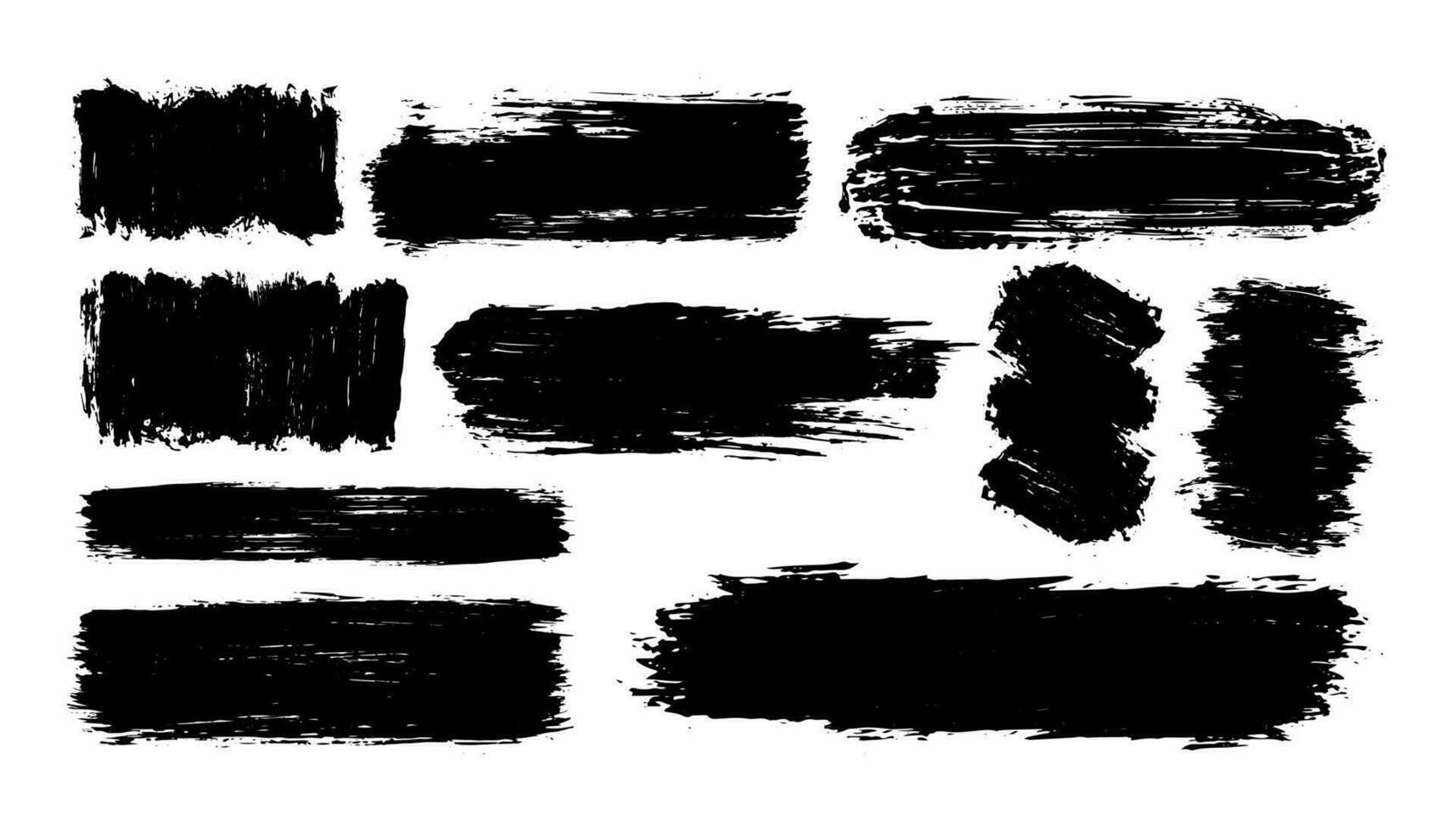 Collection black dirty design element. Grunge brush stroke, paint artistic set. Grunge texture collection vector