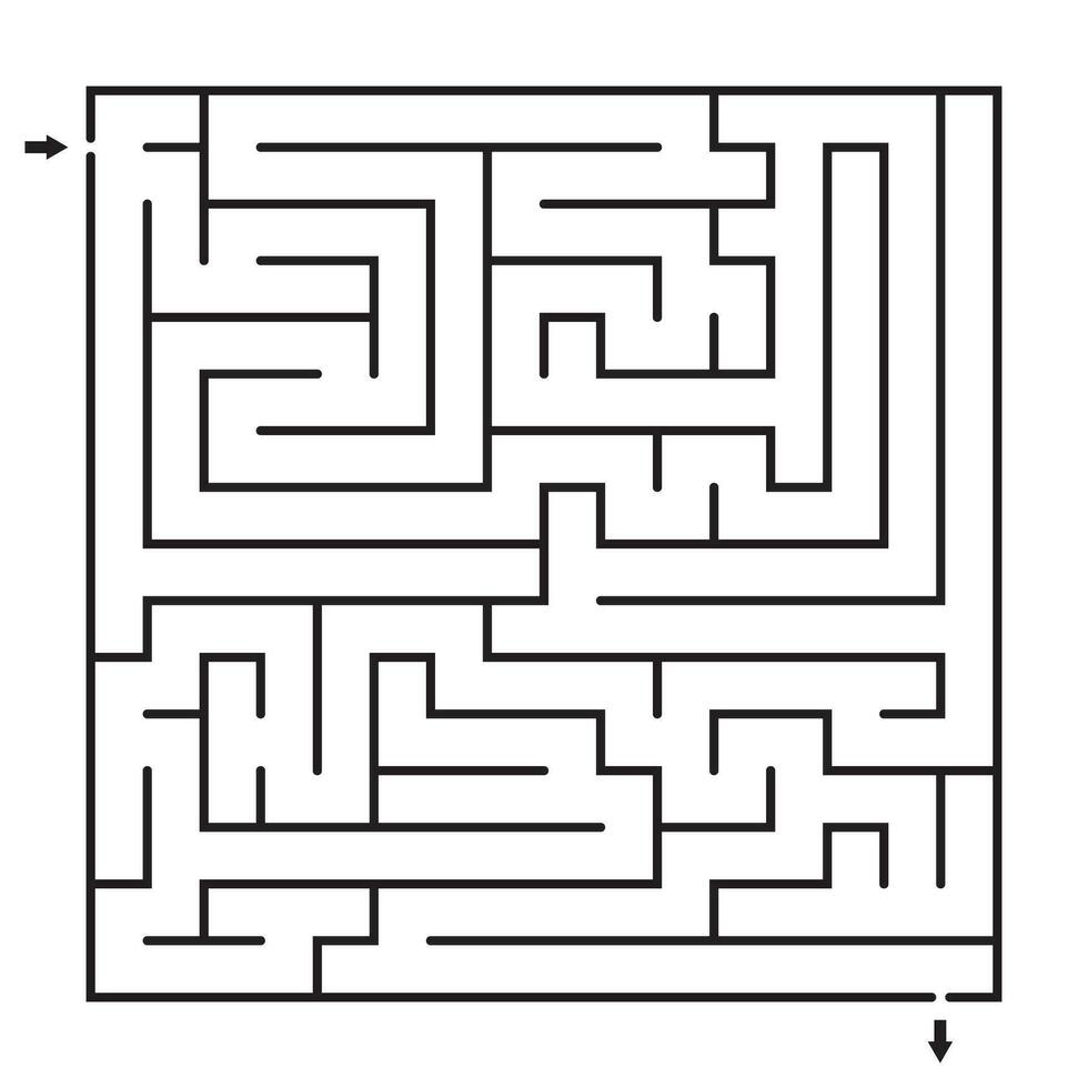 Maze  game illustration,Labyrinth vector square shape,puzzle game for kids.