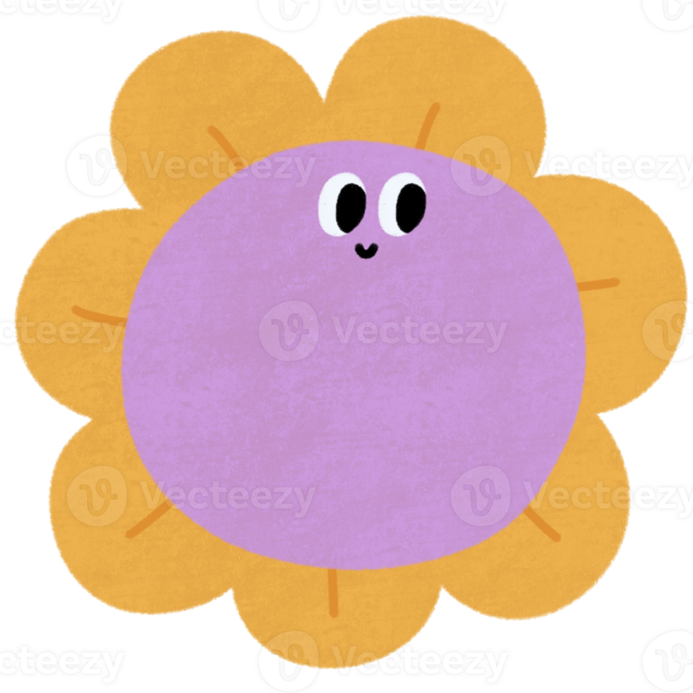 coloré fleur avec sourire visage png