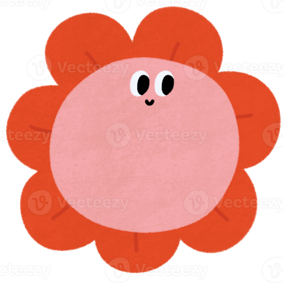 coloré fleur avec sourire visage png