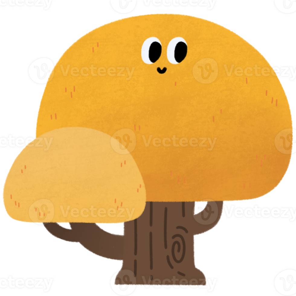 coloré dessin animé arbre avec sourire visage png