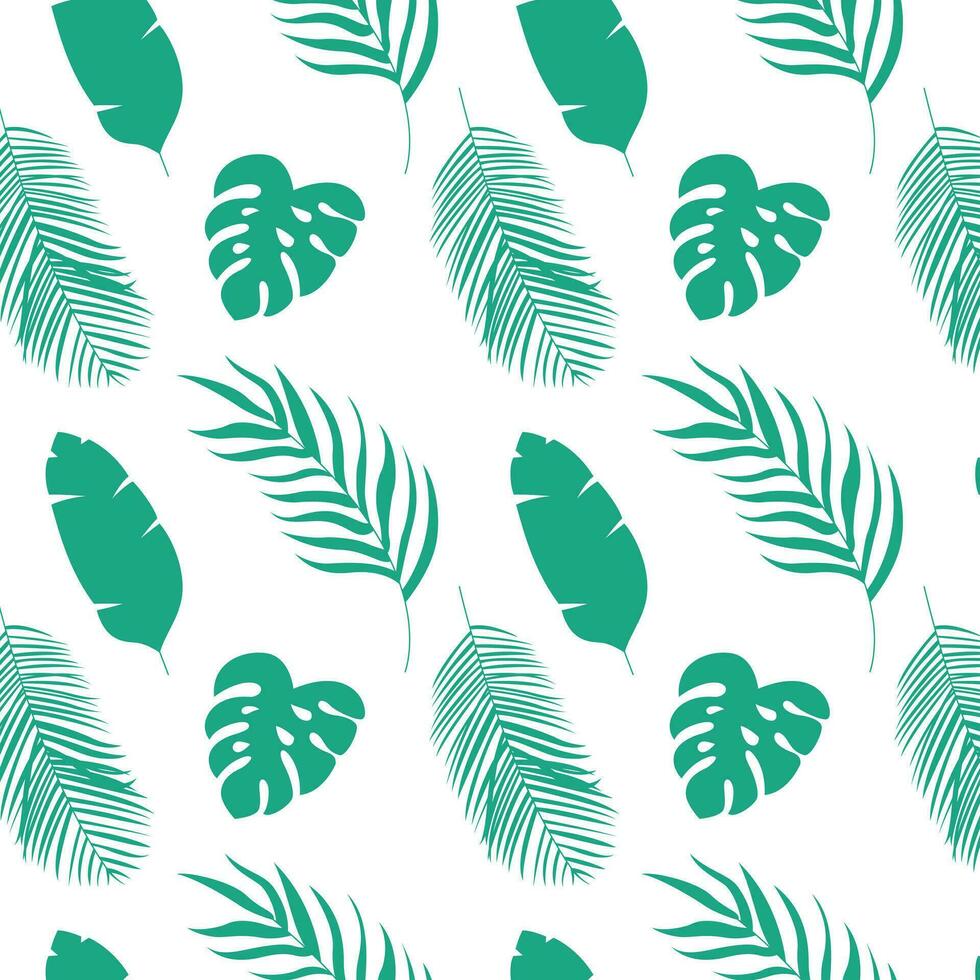 Beautiful tropical leaves seamless pattern background vector