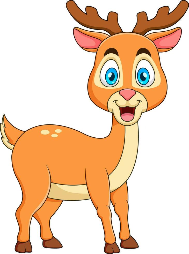 Cute deer mascot cartoon smiling vector