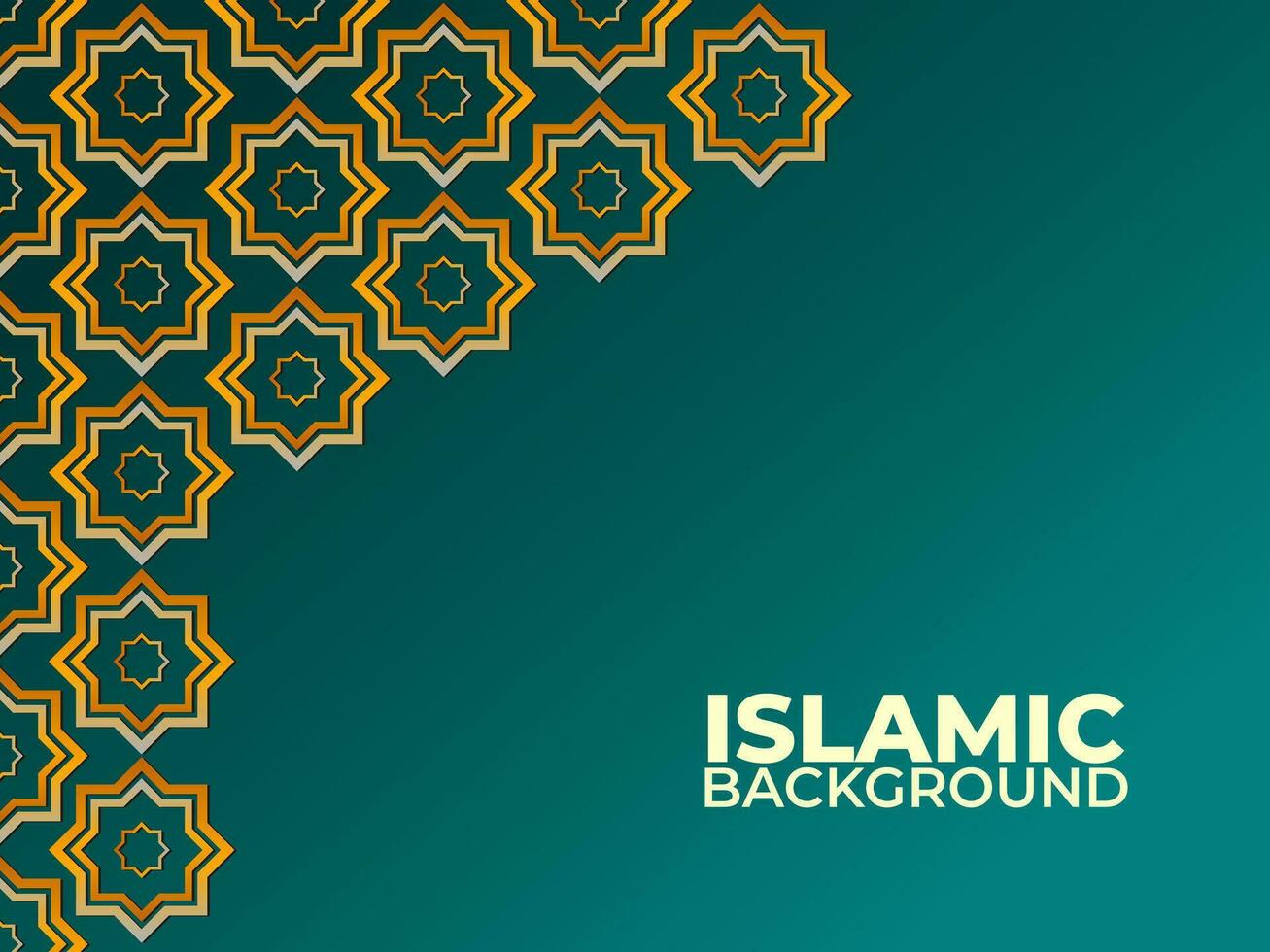 Islamic design greeting card background template with ornamental detail of islamic art ornament. Vector illustration