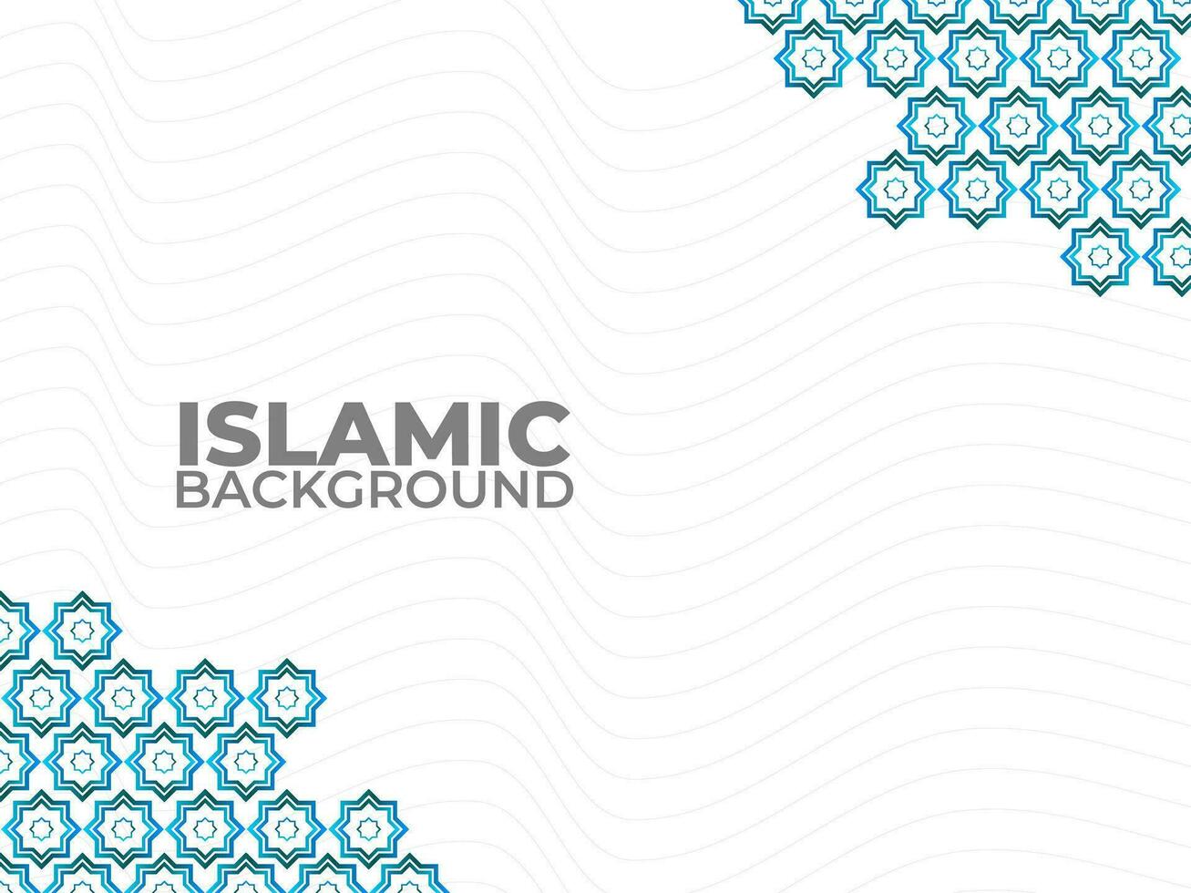 Islamic design greeting card background template with ornamental detail of islamic art ornament. Vector illustration