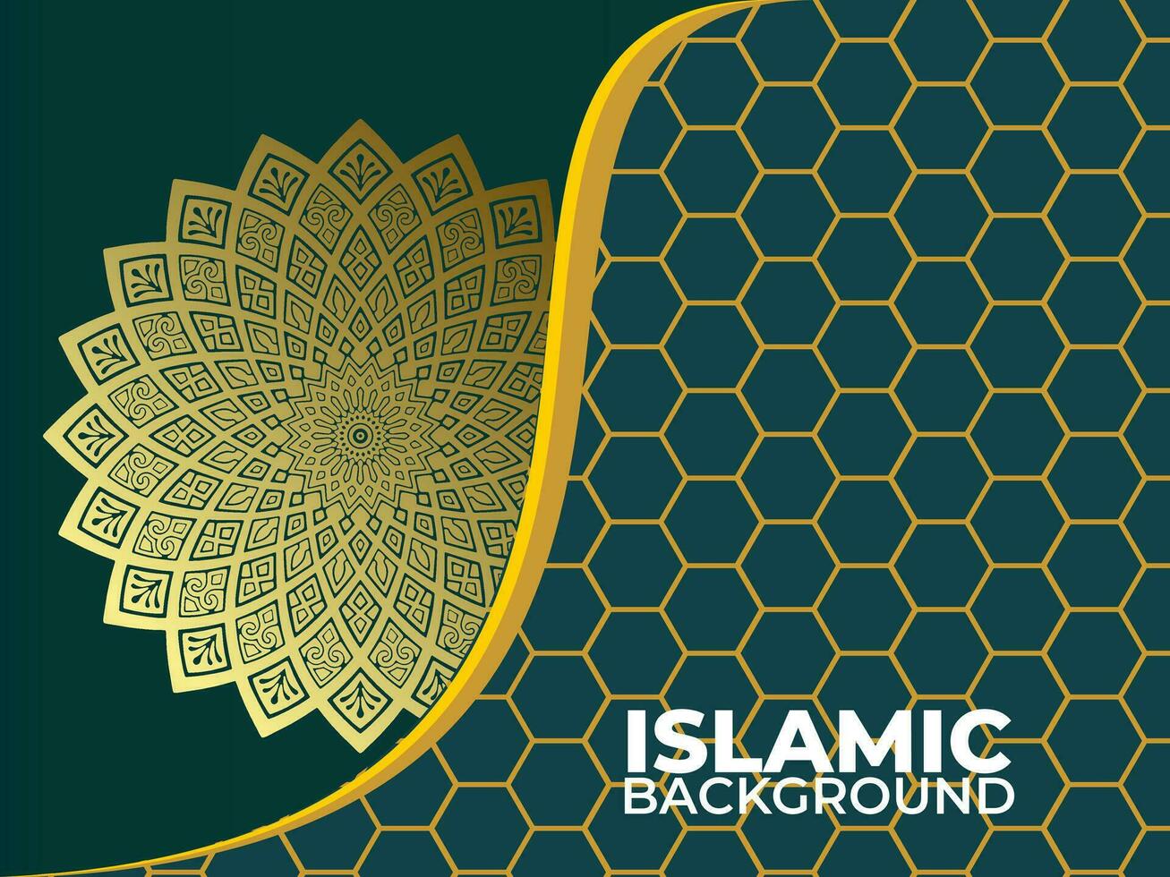 Islamic design greeting card background template with ornamental detail of islamic art ornament. Vector illustration