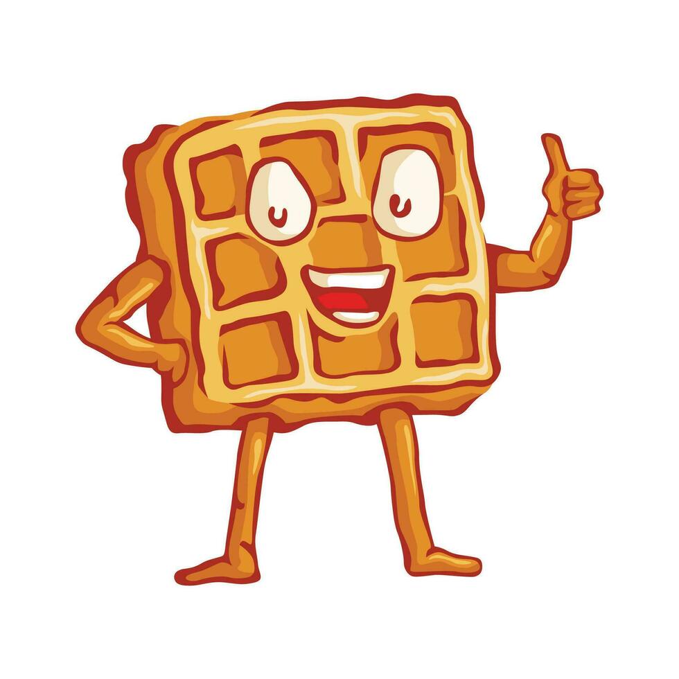 mascot national waffle day vector illustration