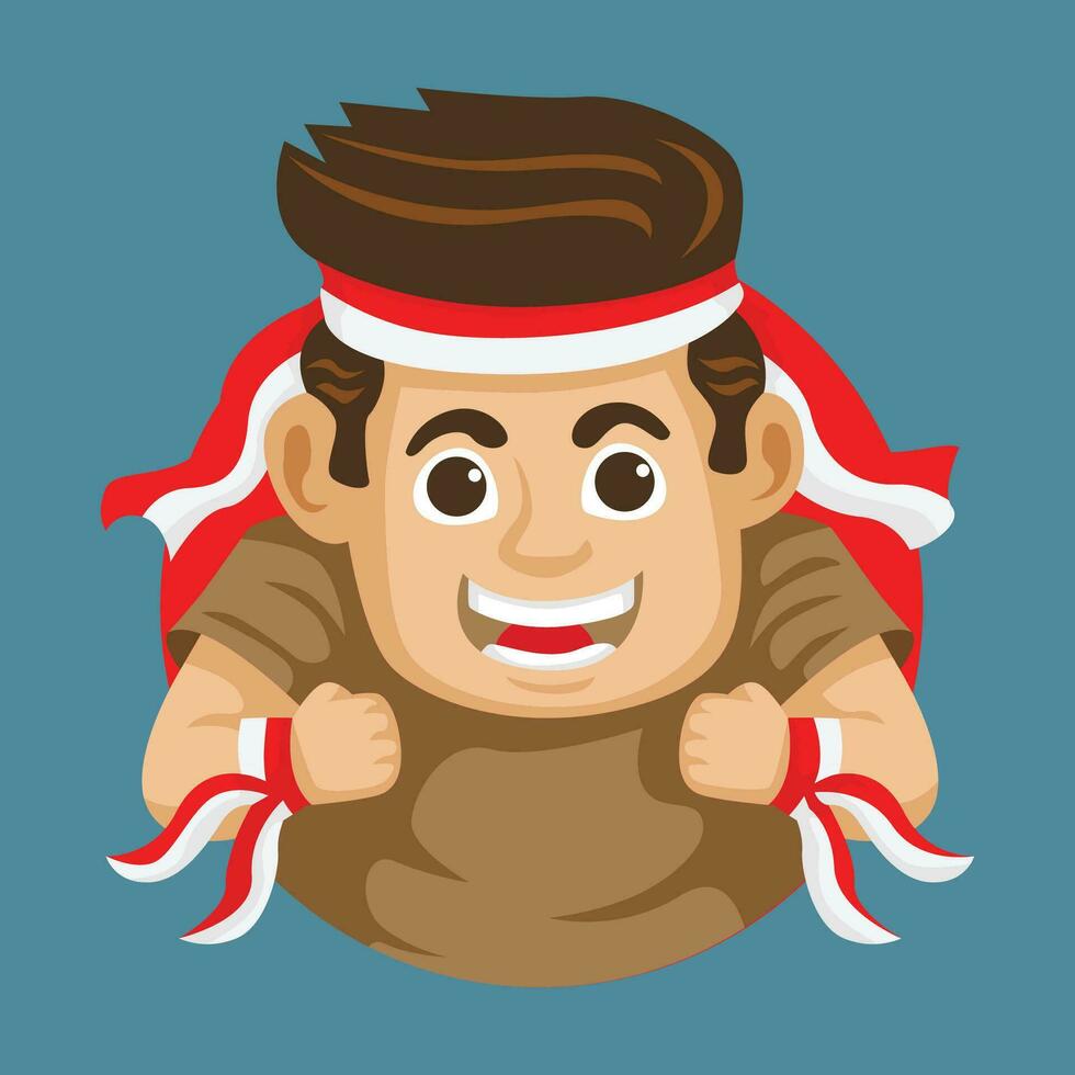 background illustration of Indonesian children celebrating Indonesian independence day. flat vector files