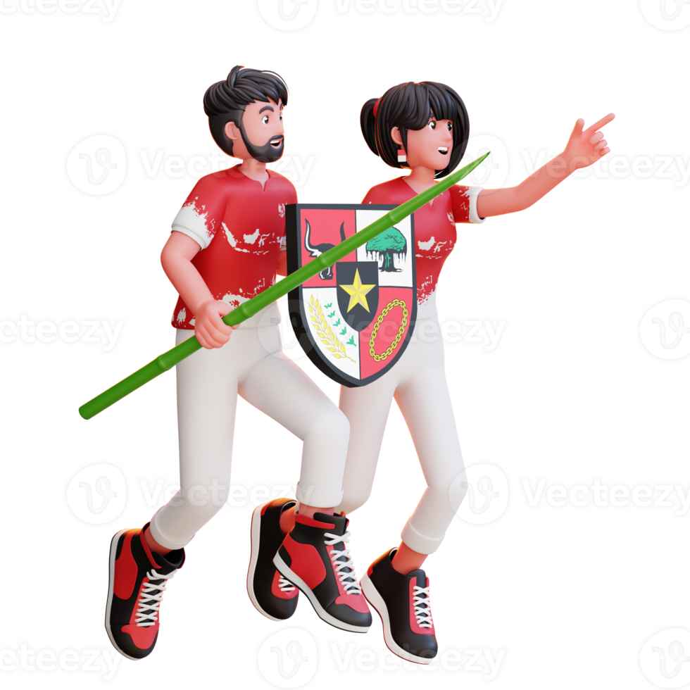 Indonesian Independence Day 3D Illustration png