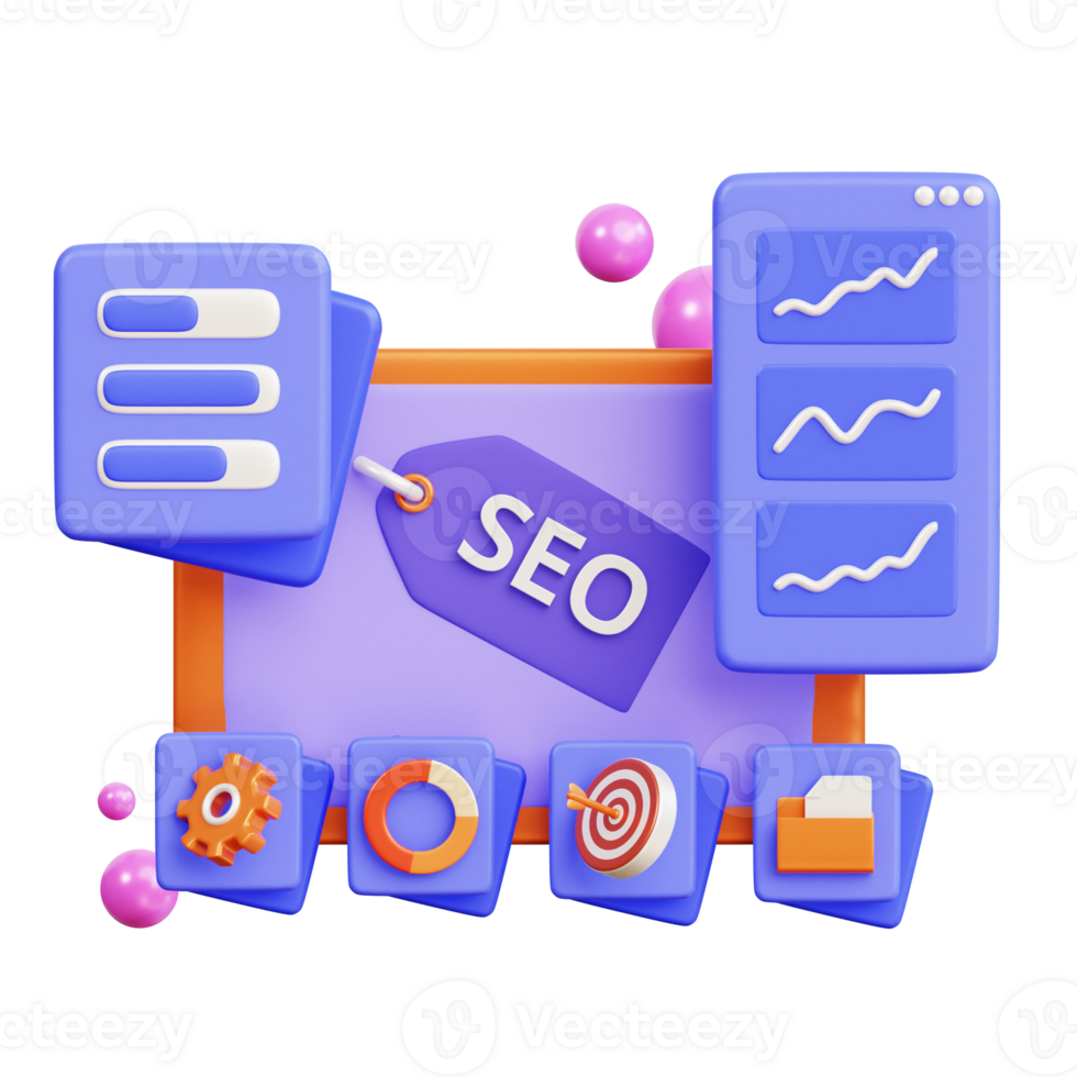 SEO Interface 3D Illustration png