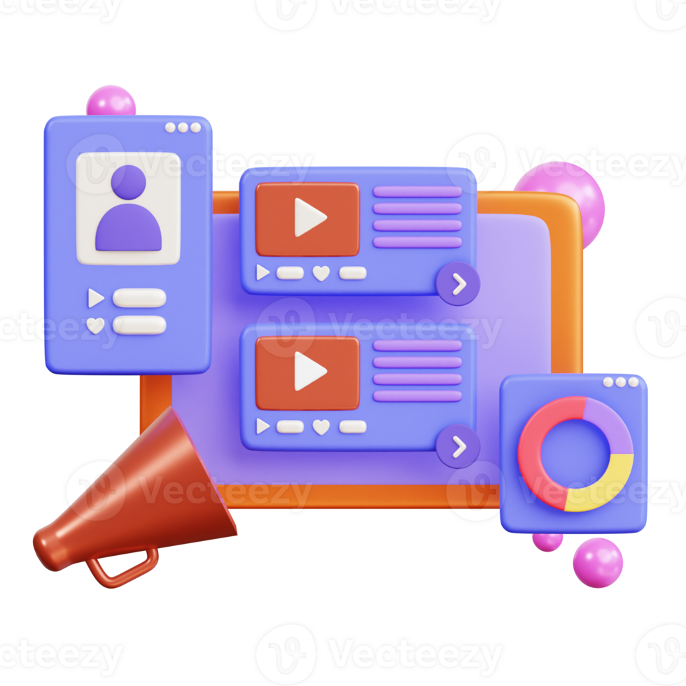 SEO Interface 3D Illustration png