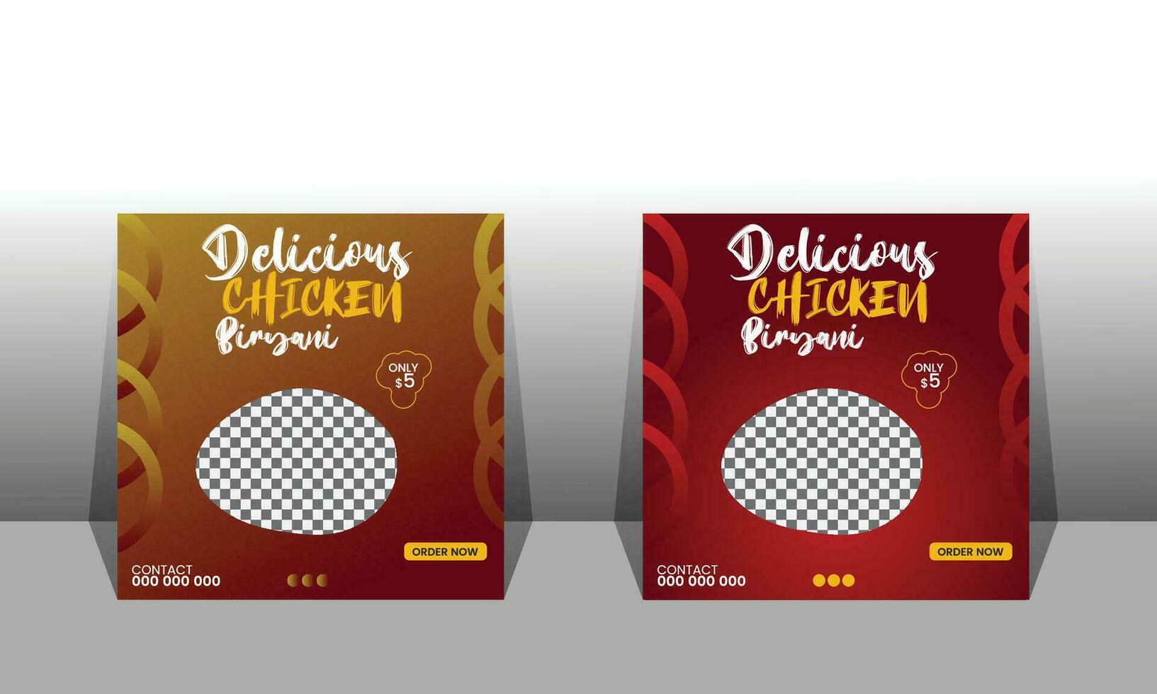 Delicious  food menu social media template vector