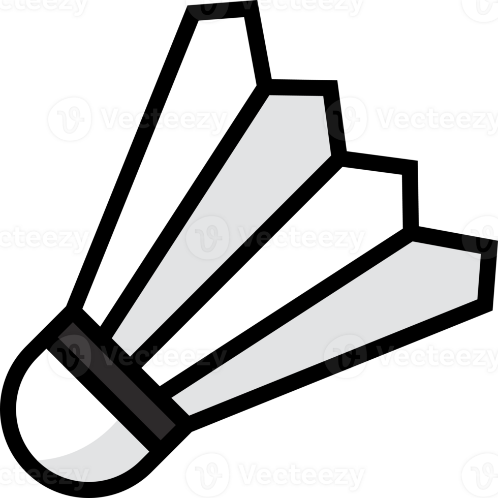 badminton color flat line icon png
