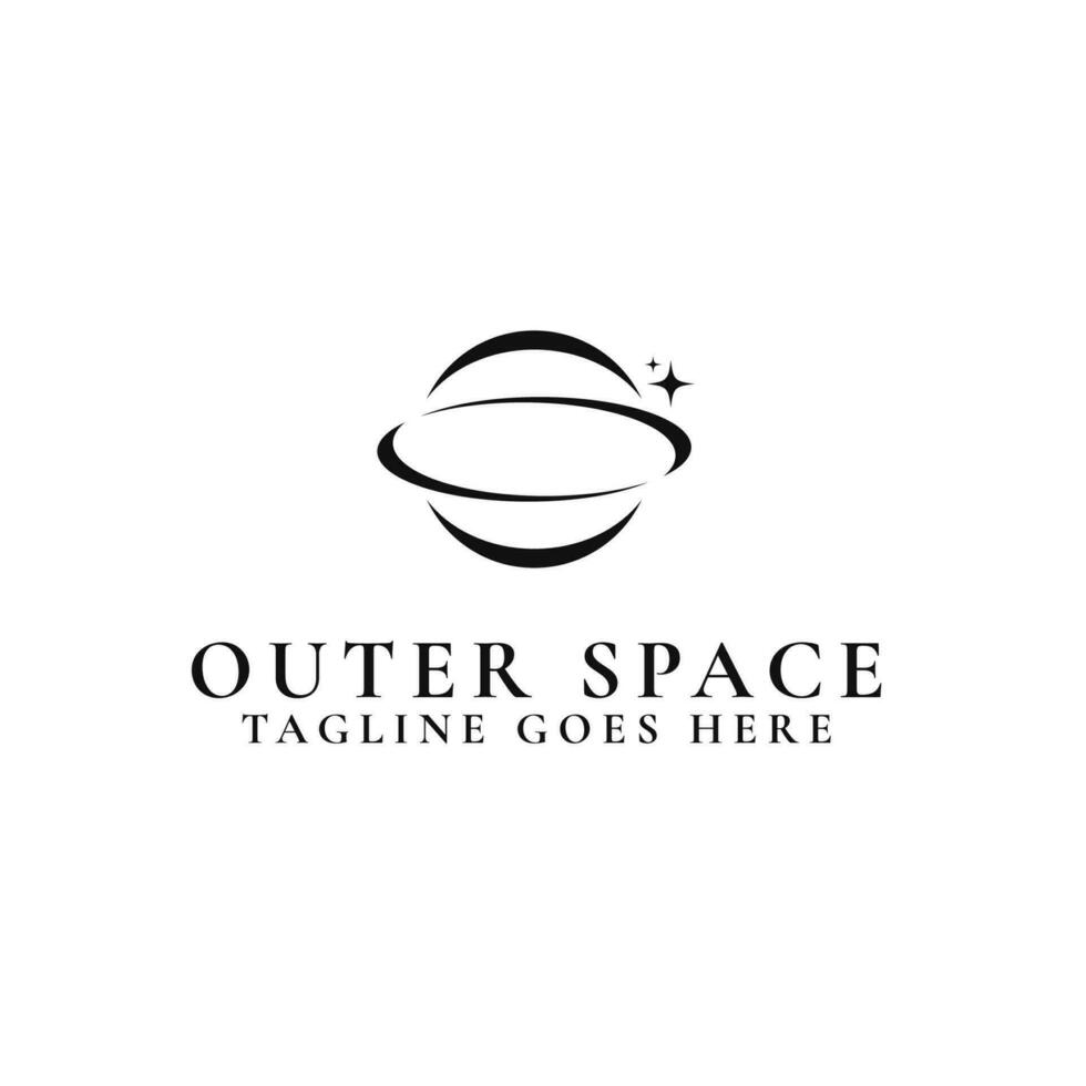 Creative Planet Saturn In Outer Space Logo Design Concept Vector Illustration Symbol Icon