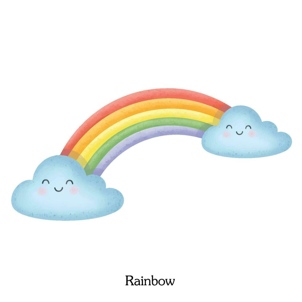 the weather is fresh and there is a rainbow after the rain vector