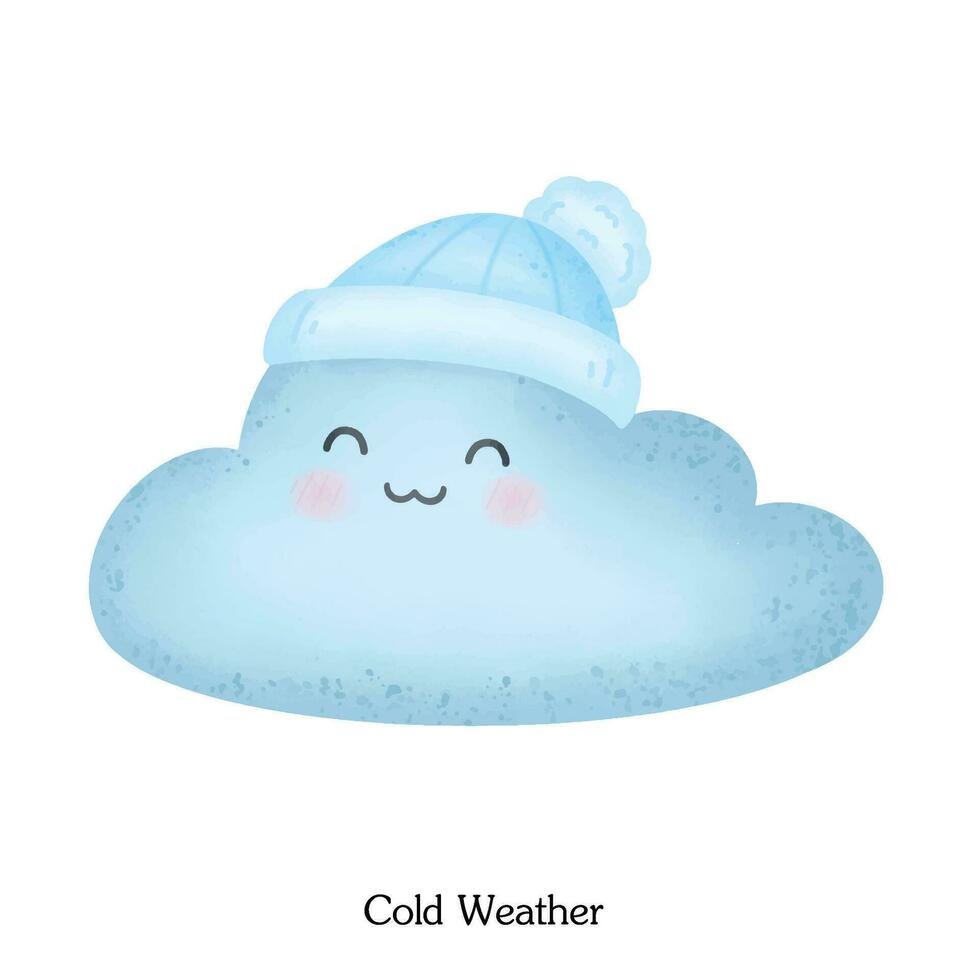 Cold weather cartoon drawing vector