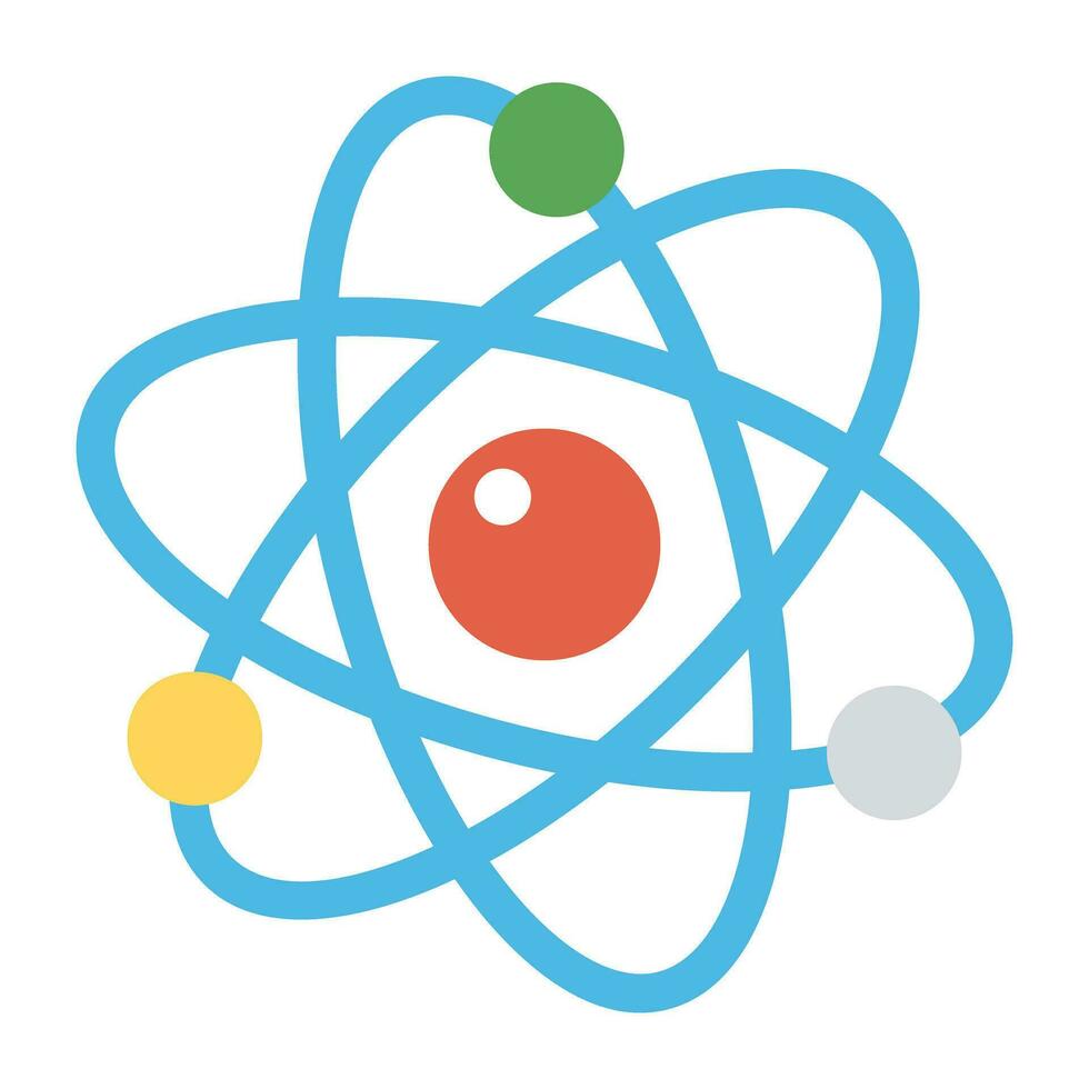 Chemical bonding connecting network, flat vector icon