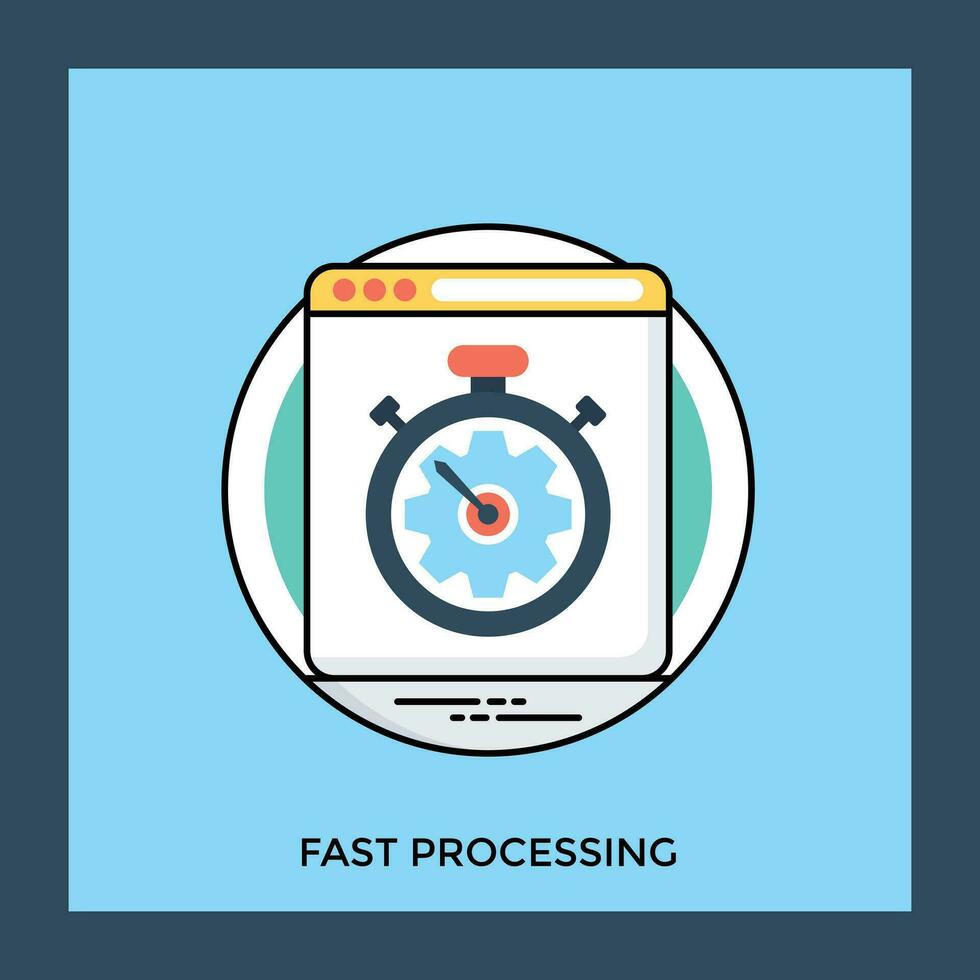 Página web con velocímetro que muestra el procesamiento rápido de conceptualización de alta velocidad vector