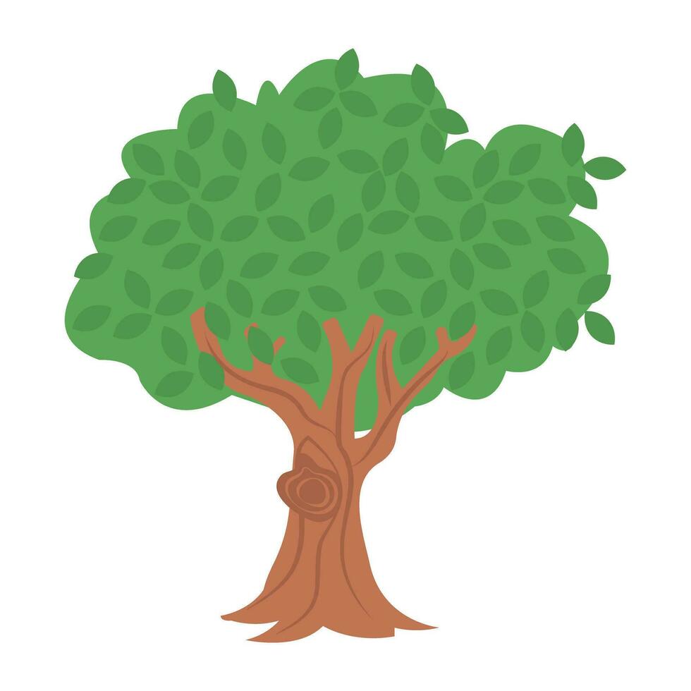 A fresh fruit tree, apple tree flat icon vector