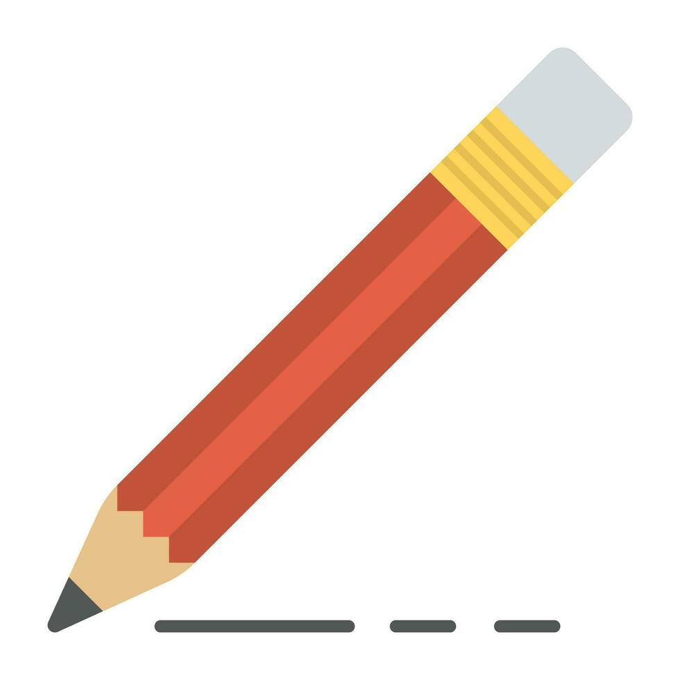 Flat icon pencil for writing, editing and drafting content vector