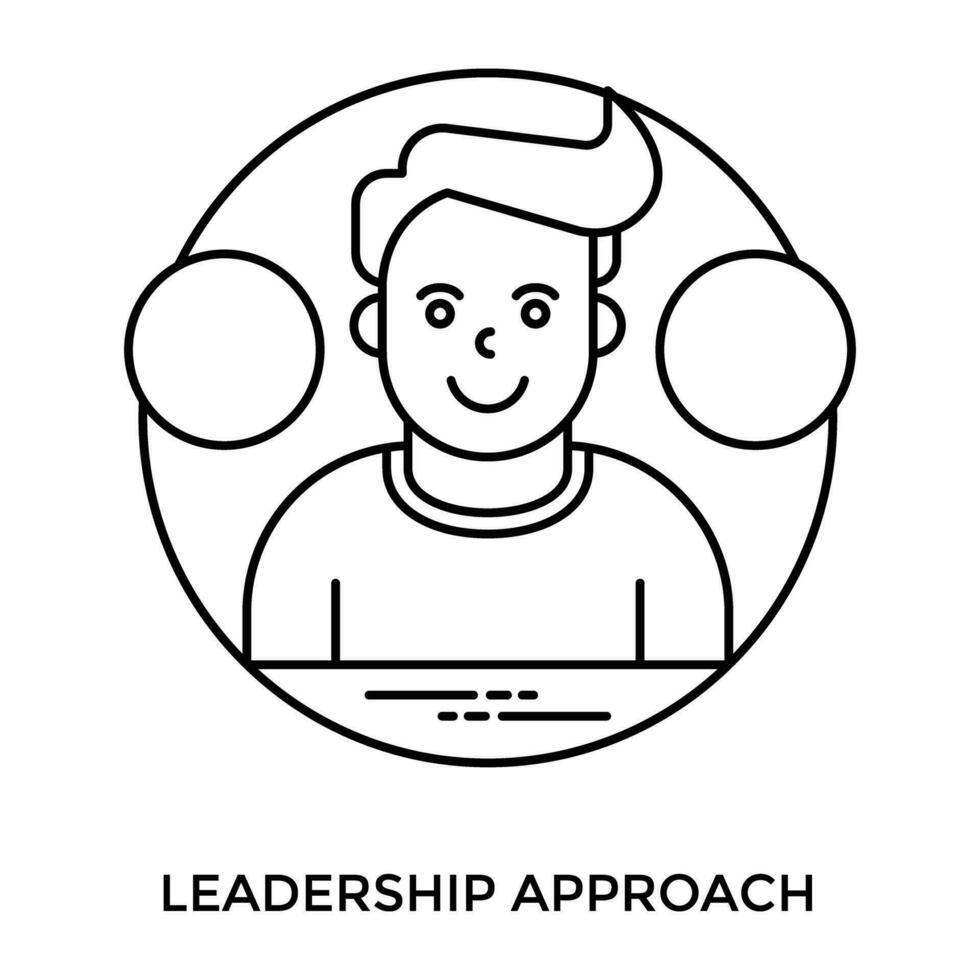 Smiling human with case and dollars offering idea for leadership approach vector