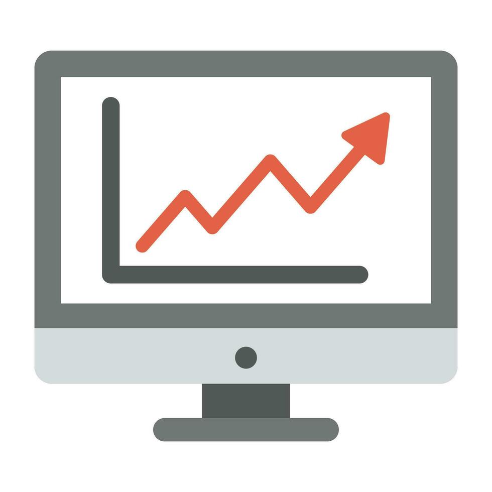 A screen with statistics, graphical representation vector