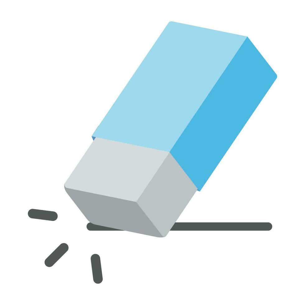 Eraser flat vector icon that shows concept such as delete, new or undo