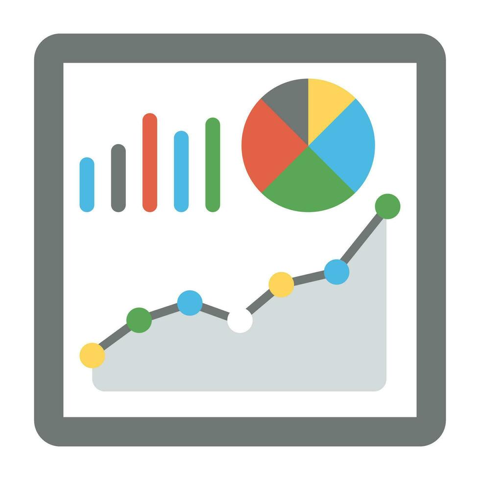 Presentation whiteboard with market data and magnifier, concept of market survey vector