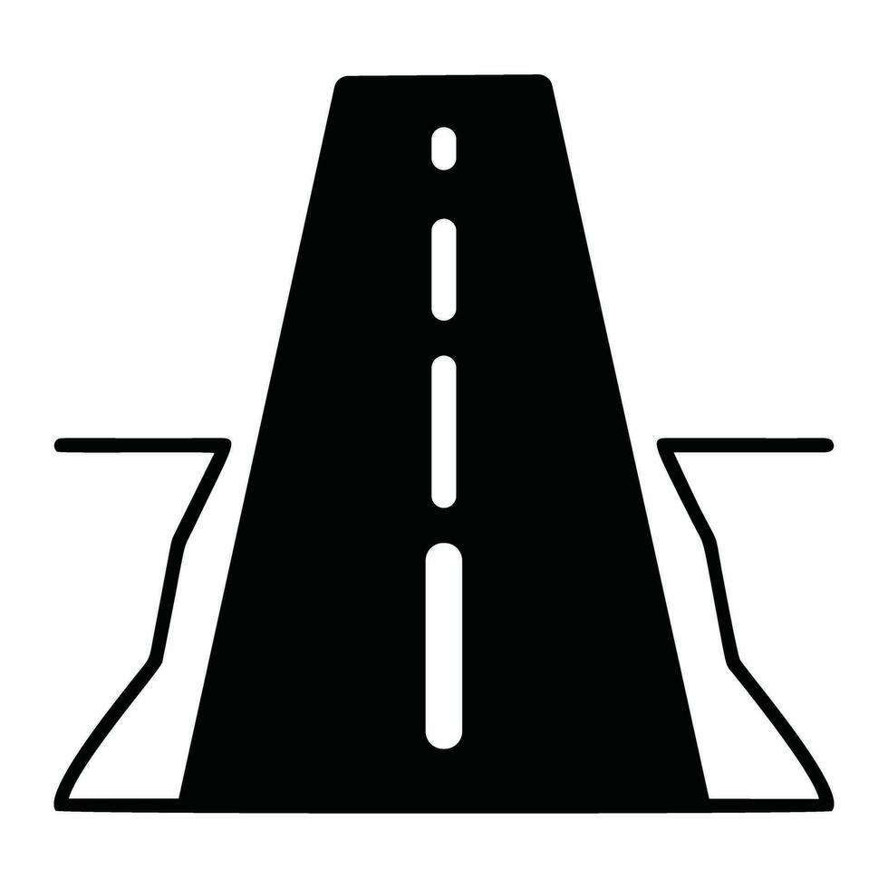 Road icon. Road vector icon isolated on white background